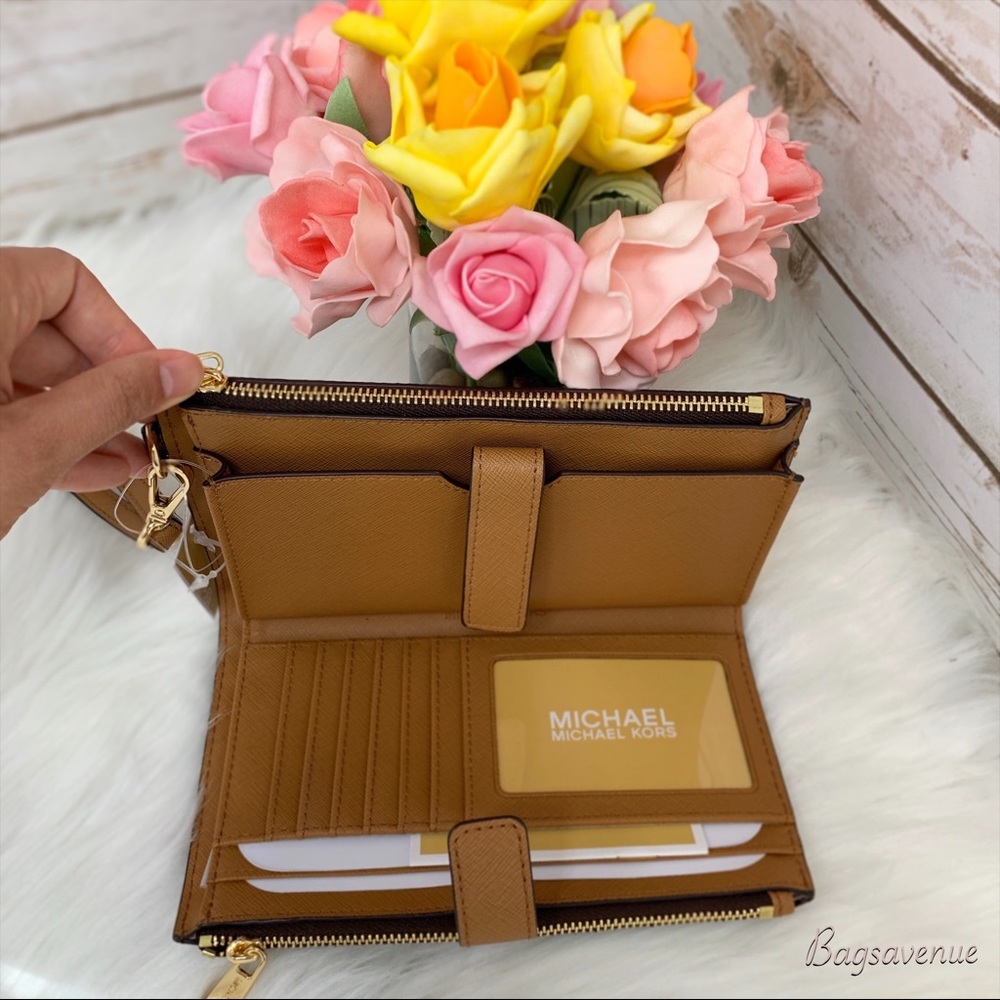 Michael Kors double zip wristlet jet travel wallet - Picture 7 of 8